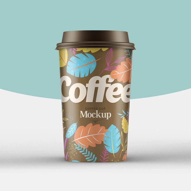 Realistic coffee cup mockup