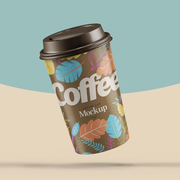 PSD realistic coffee cup mockup