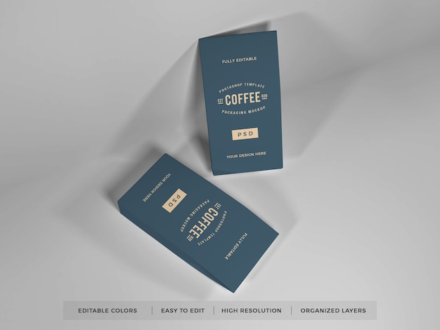 Realistic coffee packaging mockup