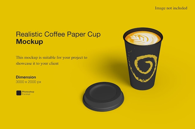 Realistic coffee paper cup mockup