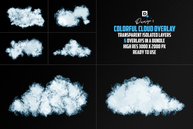 Rendering realistico di sovrapposizione di nuvole colorate