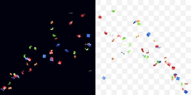 Realistic colorful confetti celebration decoration element isolated
