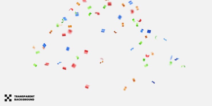 分離された現実的なカラフルな紙吹雪イベントお祝いの装飾