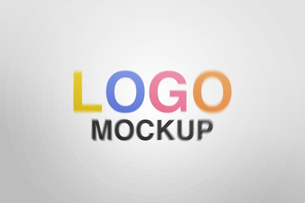 realistic colorful logo mockup on white paper