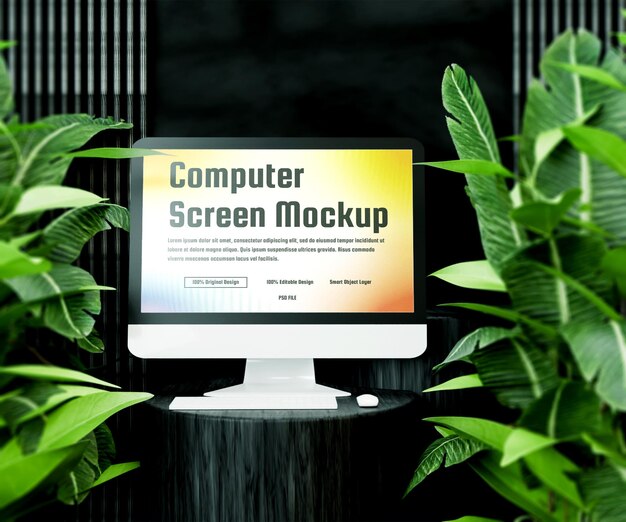 Realistic Computer Screen Mockup High Resolution Display or Computer screen Mockup Modern Display