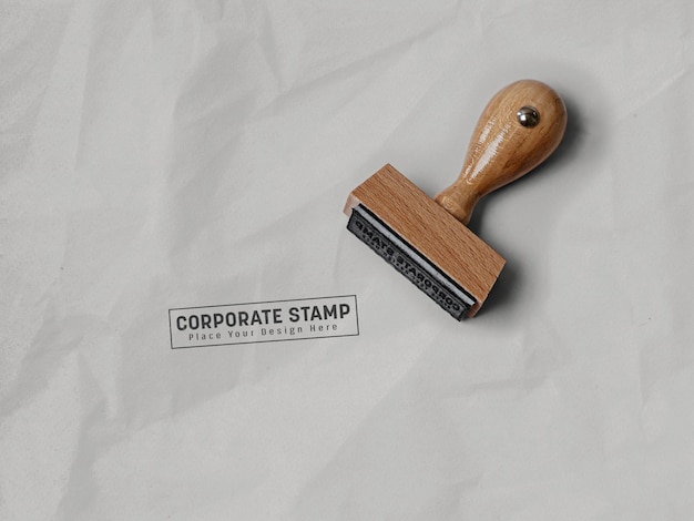 PSD realistic corporate stamp mockup presentation template