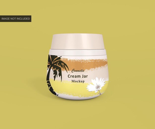 PSD realistic cosmetic cream jar mockup