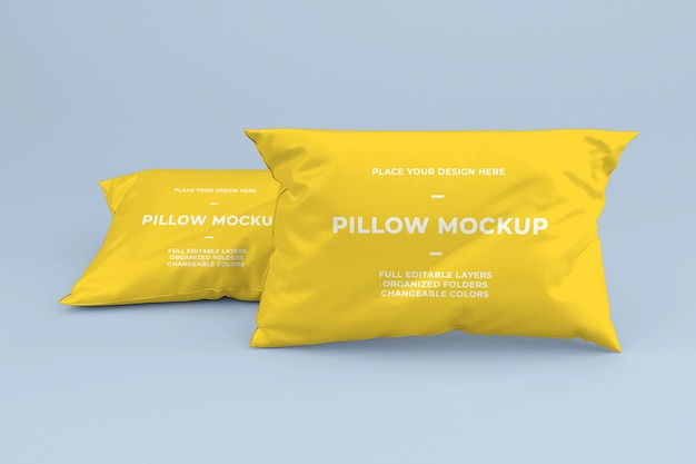Realistic cotton pillow mockup template