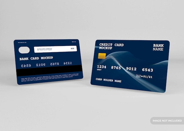 Realistic credit card mockup design isolated