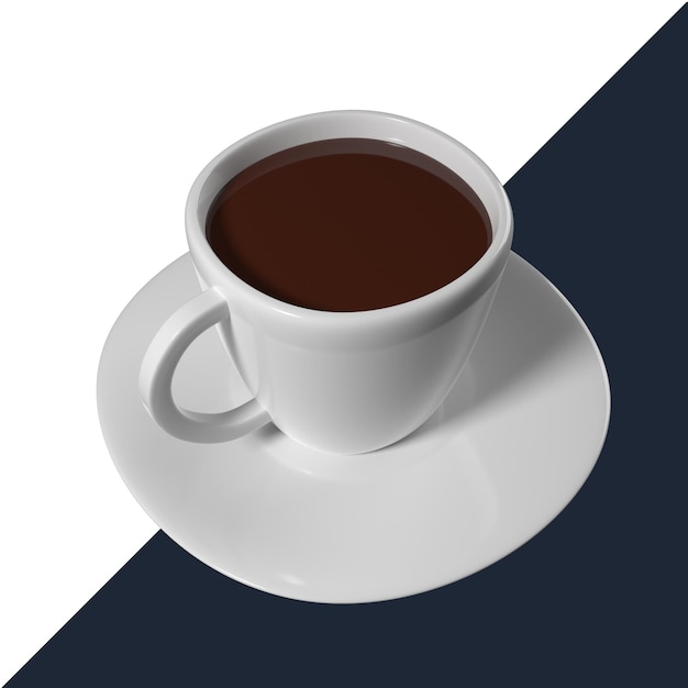 PSD realistic cup of black brewed coffee