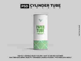 PSD realistic cylinder tube rendering mockup easy to change colors blank white tube mockups psd