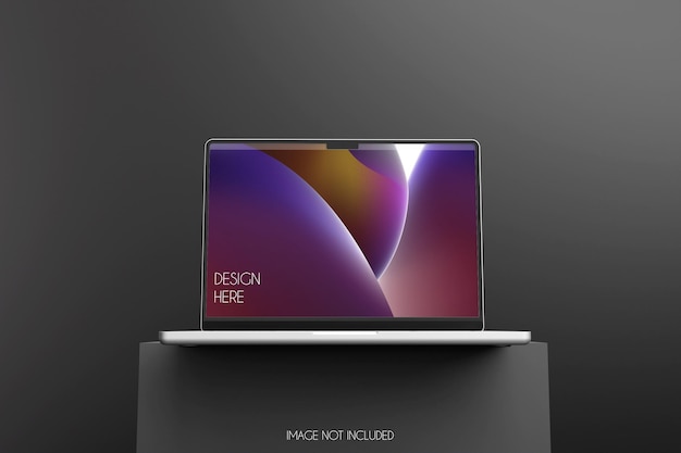 Mockup di laptop scuro realistico