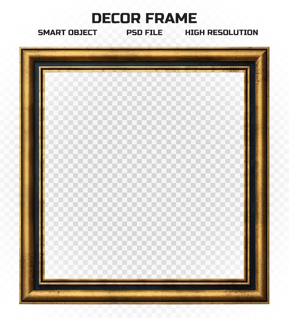 Realistic decorated wall hanging picture frame in high resolution