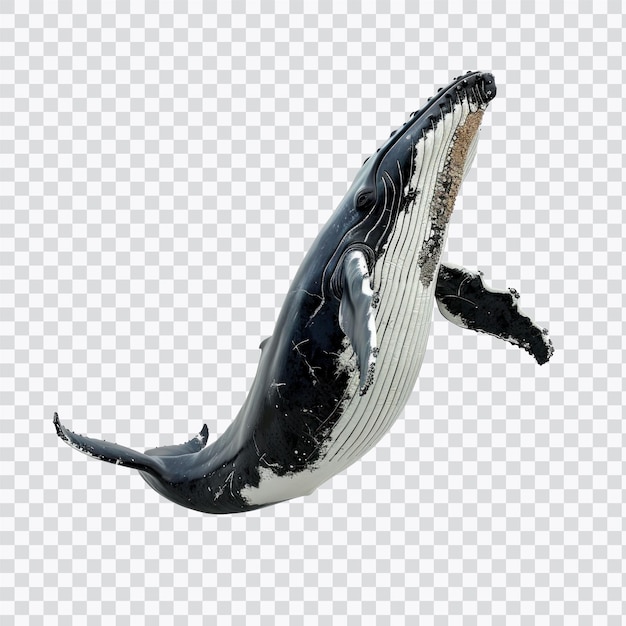 a realistic depiction of a humpback whale breaching the surface of the ocean showcasing its massive size and elegance