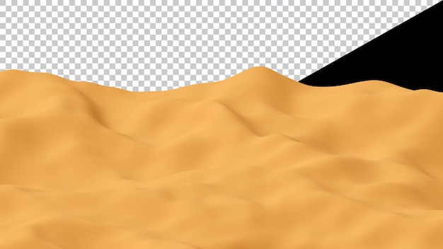 Realistic desert scene or sand dunes in 3d rendering for landscape concept