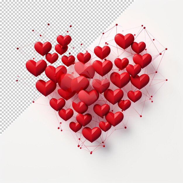 PSD realistic designs on transparent background for valentines day