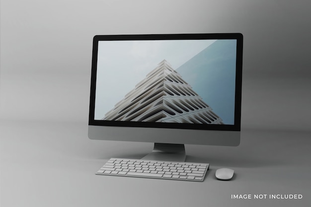 PSD design realistico del mockup dello schermo del desktop