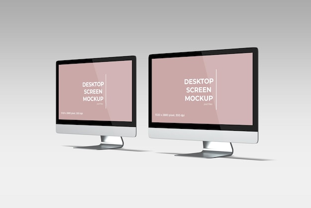 Realistic desktop screen mockup