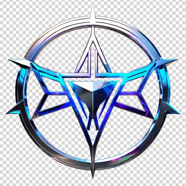 PSD realistic detailed 3d compass icon on transparent background