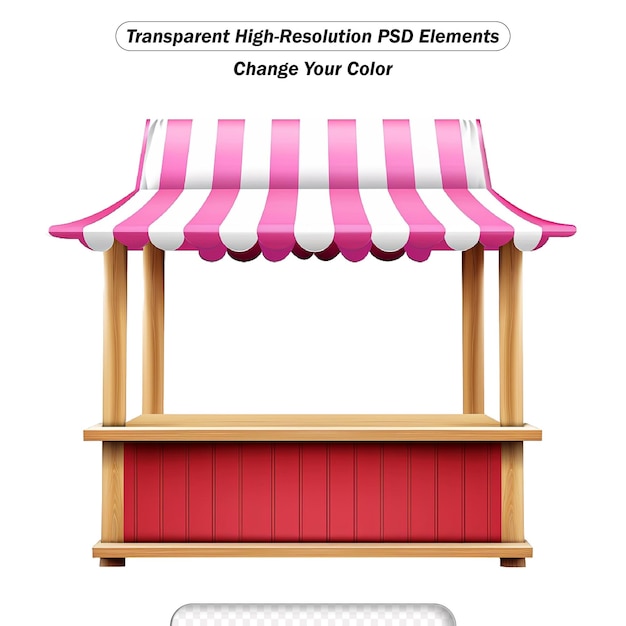 PSD 빨간색 과  ⁇ 색 줄무 ⁇  를 가진 사실적 인 세부적 인 3d 빈 줄무 ⁇  시장 상점