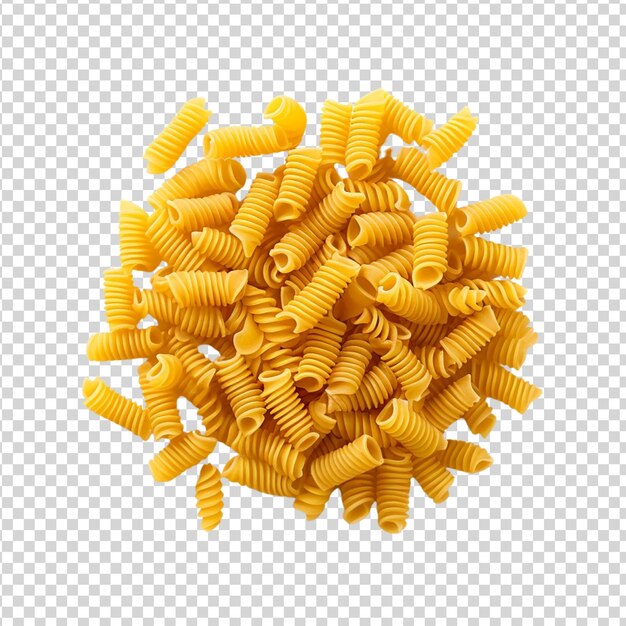 PSD realistic detailed dry pasta penne isolated on a transparent background