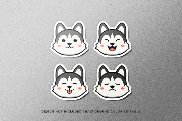 Realistic die cut sticker logo mockup