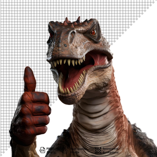 PSD Реалистичная иллюстрация динозавра на прозрачном фоне