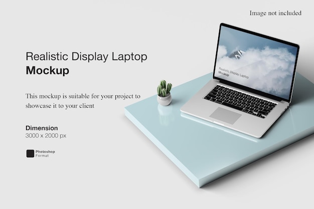 Realistic Display Laptop Mockup