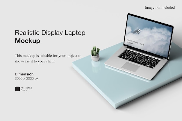 현실적인 디스플레이 노트북 목업
