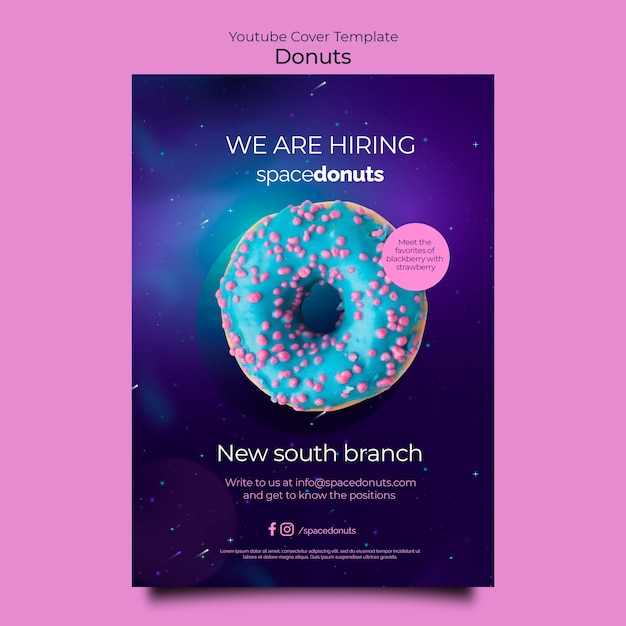 PSD realistic donuts design template