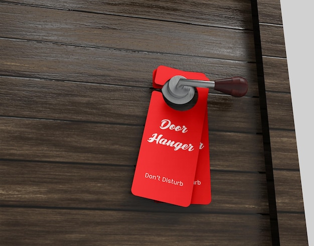 Realistic door hanger mockup