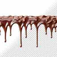 PSD realistic dripping chocolate texture upper border psd isolated