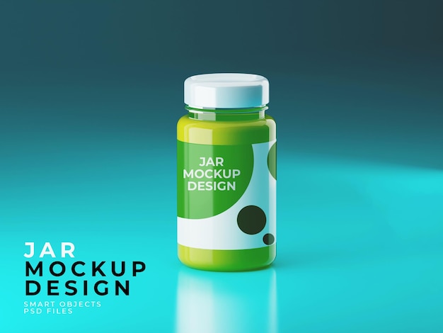 Mockup di barattolo di vetro modificabile realistico premium psd