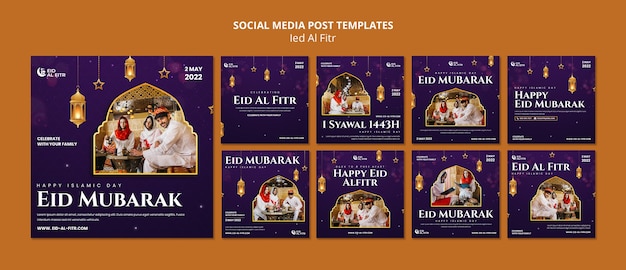 PSD realistic eid al-fitr design template