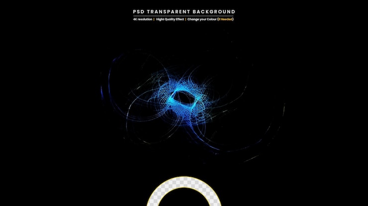 PSD realistic electric ball or abstract plasma sphere on transparant background