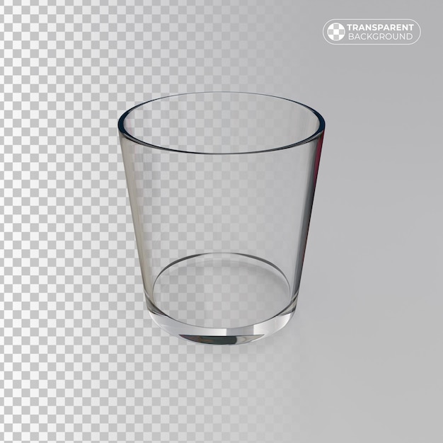 PSD realistic empty transparent small water glass