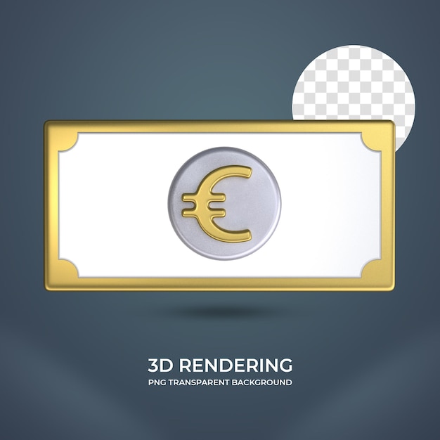 Realistico euro valuta 3d rendering sfondo trasparente