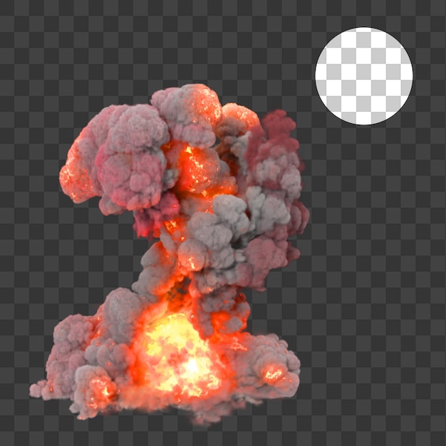 Premium PSD | Realistic explosions fire flames on transparent background