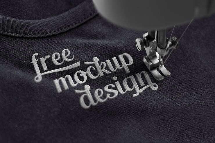 PSD realistic on fabric logo mockup psd template for embroidery print and textile branding