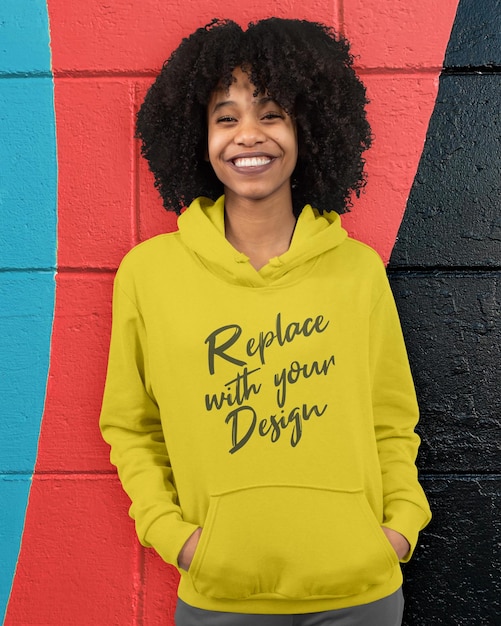 Realistic fashion hoodie mockup template