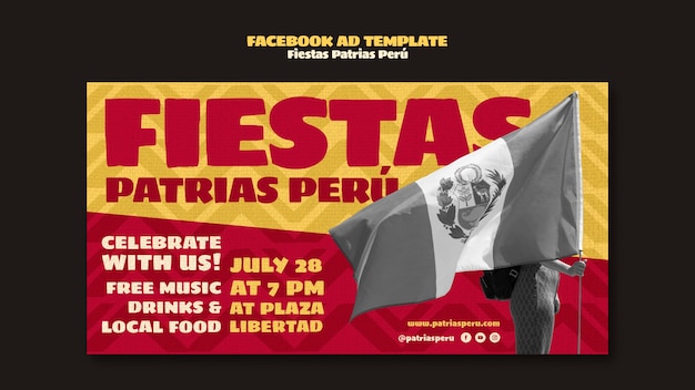 현실적인 Fiestas Patrias Peru 템플릿 디자인