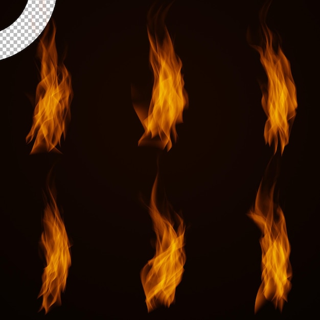 PSD realistic fire flame set