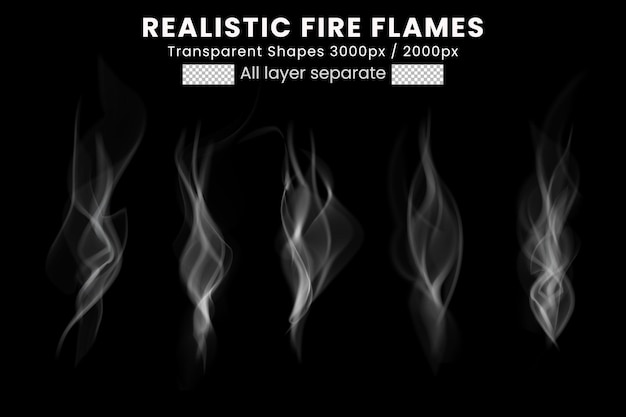 PSD realistic fire flames smoker