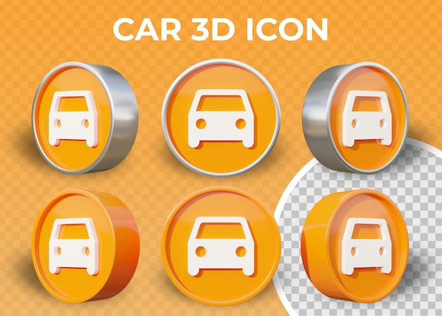 PSD realistic flat 3d car icon isolated