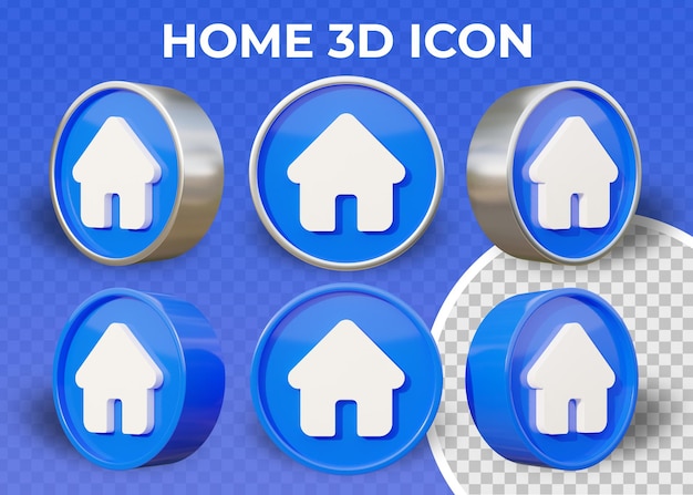 PSD realistic flat 3d home icon