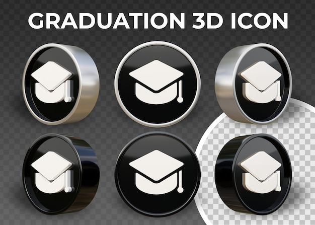 リアルなフラット3dアイコン卒業または教育アイコン