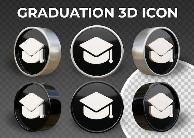 PSD realistic flat 3d icon graduation or education icon