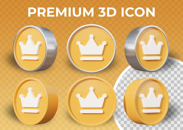 PSD Реалистичная плоская 3d иконка premium изолированные