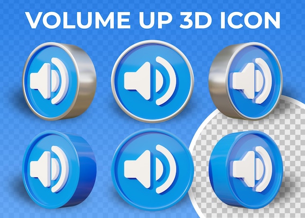 Realistic flat 3d volume up or full volume icon