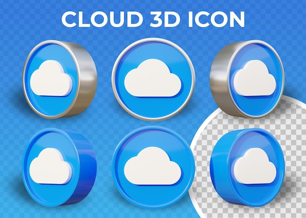 Realistic Flat Cloud isolated 3d icon